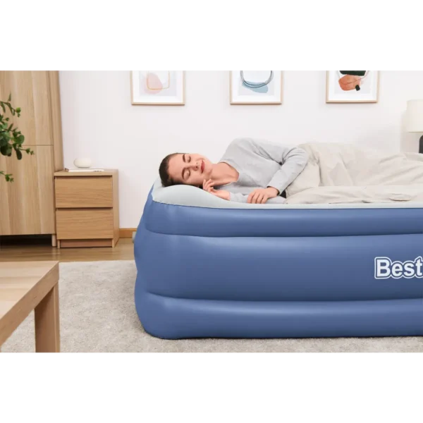 Bestway Tritech Air Mattress Queen with Built-in AC Pump and Antimicrobial Coating 2.03 m x 1.52 m x 61 cm
