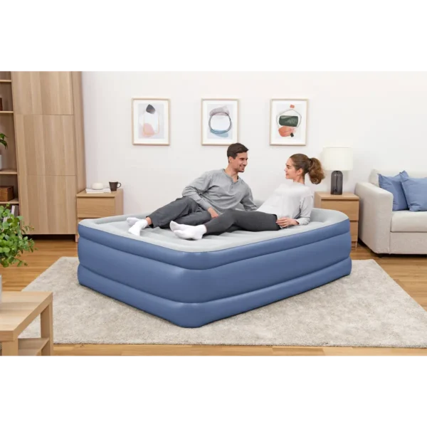 Bestway Tritech Air Mattress Queen with Built-in AC Pump and Antimicrobial Coating 2.03 m x 1.52 m x 61 cm
