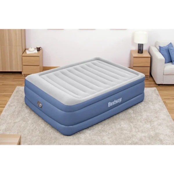 Bestway Tritech Air Mattress Queen with Built-in AC Pump and Antimicrobial Coating 2.03 m x 1.52 m x 61 cm