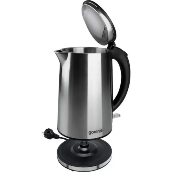 Gorenje K15DWS electric kettle 1.5 L 2200 W Black, Stainless steel