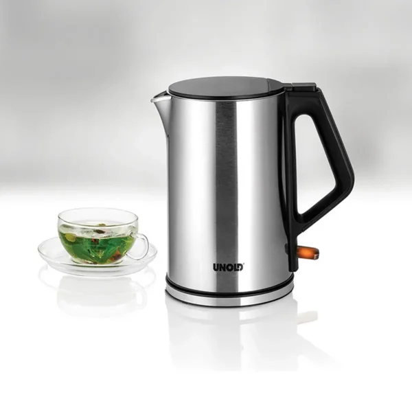 Unold 18526 electric kettle 1.4 L 2200 W Black, Stainless steel