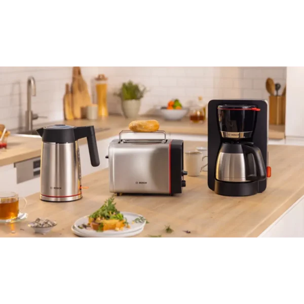 Bosch TWK6M480 electric kettle 1.7 L 2400 W Black, Stainless steel