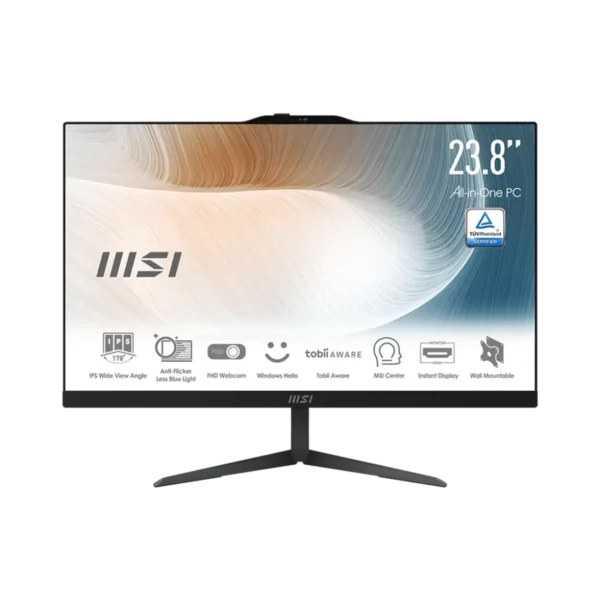 MSI Modern AM242 12M-647IT Intel® Core™ i5 i5-1235U 60.5 cm (23.8″) 1920 x 1080 pixels All-in-One PC 8 GB DDR4-SDRAM 512 GB SSD Windows 11 Pro Wi-Fi 6 (802.11ax) Black