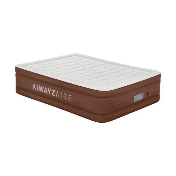 Bestway AlwayzAire Fortech Air Mattress Queen with Built-in Comfort Choice Dual Pump and Antimicrobial Coating 2.03 m x 1.52 m x 51 cm