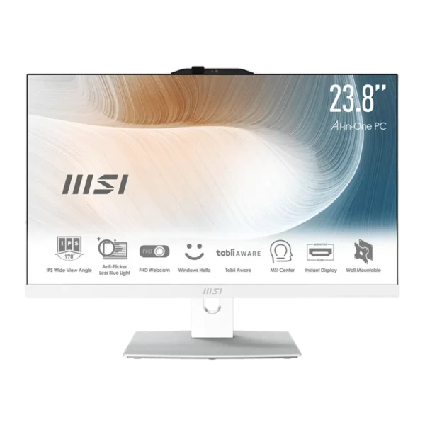 MSI Modern AM242TP 12M-803ES All-in-One PC/workstation Intel® Core™ i7 i7-1260P 60.5 cm (23.8″) 1920 x 1080 pixels 16 GB DDR4-SDRAM 512 GB SSD Windows 11 Pro Wi-Fi 6E (802.11ax) Black