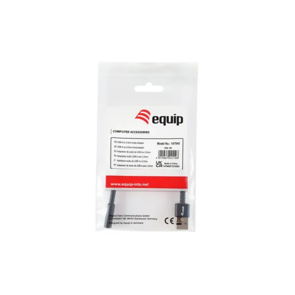 Equip 147945 audio cable 0.15 m 3.5mm USB Type-A Black