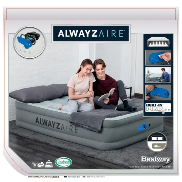 Bestway 67624 air mattress Double mattress Grey Unisex
