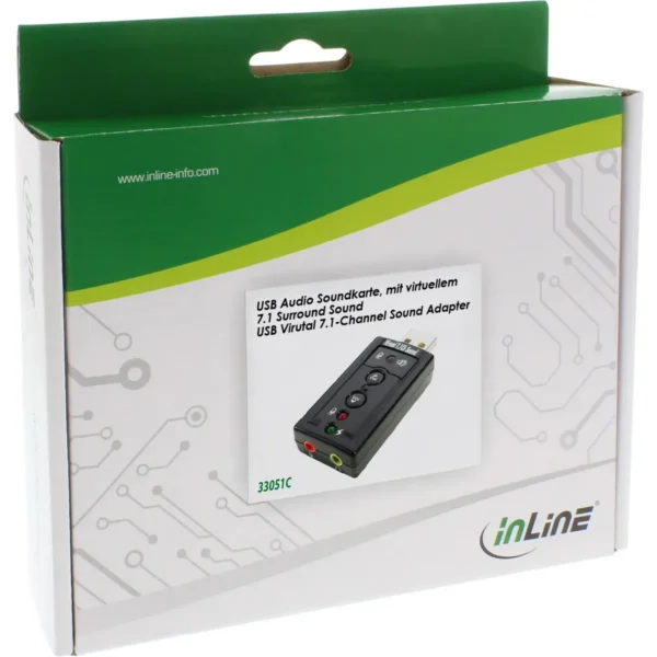 InLine USB Sound Card with Virtual 7.1 Surround Sound