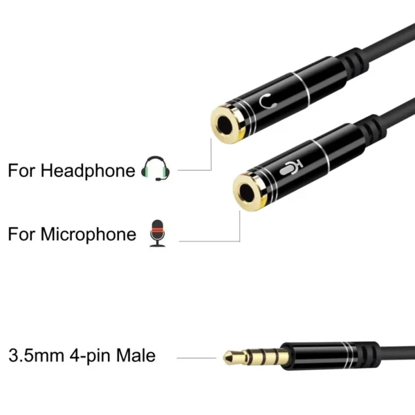 Ewent EC1641 audio cable 0.3 m 3.5mm 2 x 3.5mm Black