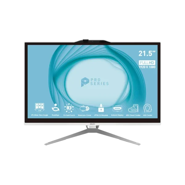 MSI Pro AP222T 13M-216ES All-in-One PC/workstation Intel® Core™ i3 i3-13100 54.6 cm (21.5″) 1920 x 1080 pixels Touchscreen 8 GB DDR4-SDRAM 256 GB SSD Windows 11 Home Wi-Fi 5 (802.11ac) White