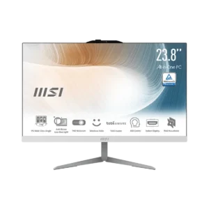 MSI Modern AM242 12M-632IT Intel® Pentium® Gold 8505 60.5 cm (23.8″) 1920 x 1080 pixels All-in-One PC 4 GB DDR4-SDRAM 128 GB SSD Windows 11 Pro Wi-Fi 6 (802.11ax) White