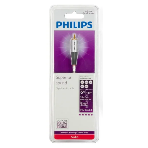 Philips SWA3202H/17 audio cable 1.8 m RCA Black, Grey, Metallic