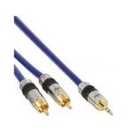 InLine Audio Cable Premium 2x RCA male / 3.5mm male gold plated 2m
