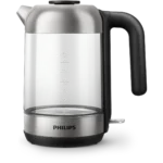 Philips 5000 series HD9339/80R0 electric kettle 1.7 L 2200 W Black, Silver, Transparent