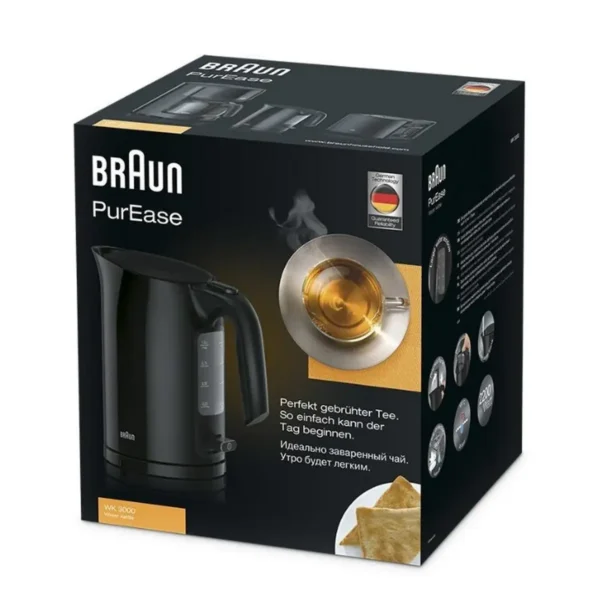Braun PurEase WK 3000 BK electric kettle 1 L 2200 W Black
