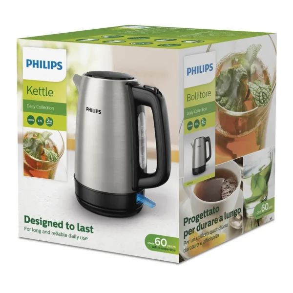 Philips Daily Collection HD9350/94 electric kettle 1.7 L 2020 W Black, Stainless steel