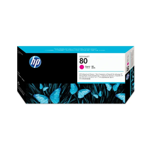 HP 80 Magenta DesignJet Printhead and Printhead Cleaner print head