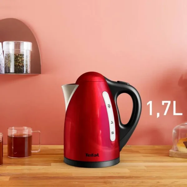 Tefal KI110511 electric kettle 1.7 L 2400 W Black, Red, Stainless steel