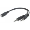 Manhattan 354578 audio cable 0.2 m 3.5mm 2 x 3.5mm Black