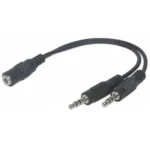 Manhattan 354578 audio cable 0.2 m 3.5mm 2 x 3.5mm Black