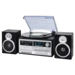 Trevi DAB+ STEREO TURNTABLE 25W WIRELESS USB SD AUX-IN CASSETTE ENCODING TT 1072 DAB BLACK
