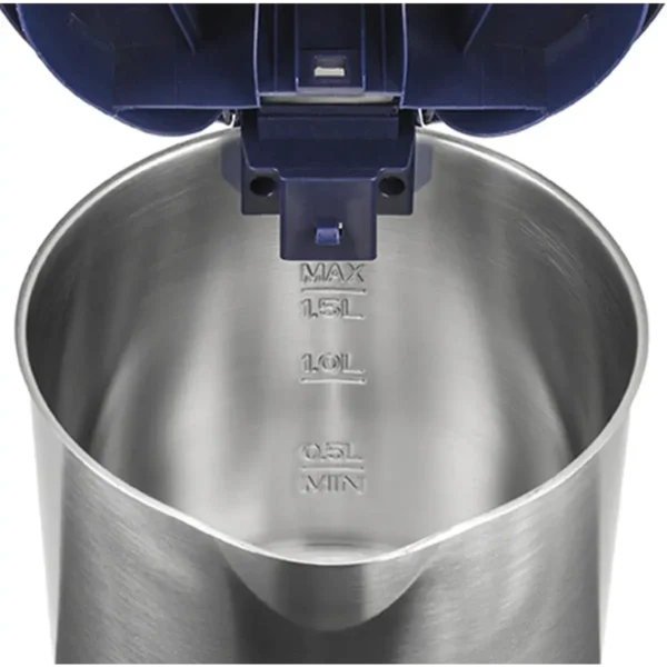 Unold 18018 electric kettle 1.5 L 2200 W Blue, Stainless steel