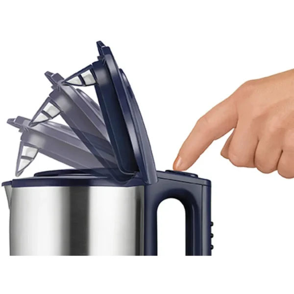 Unold 18018 electric kettle 1.5 L 2200 W Blue, Stainless steel
