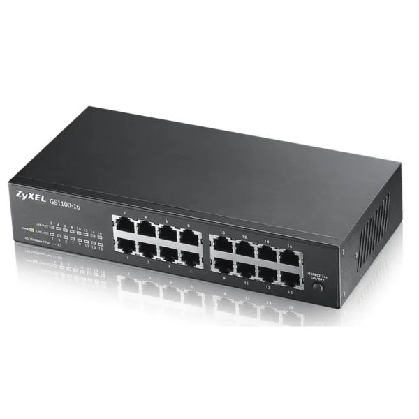 Zyxel GS1100-16 Unmanaged Gigabit Ethernet (10/100/1000) Black