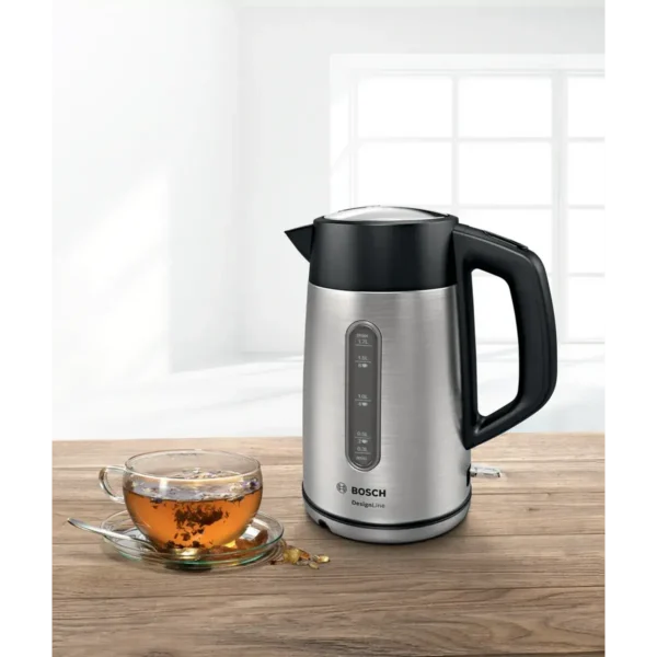 Bosch TWK4P440GB electric kettle 1.7 L 3000 W Black, Stainless steel