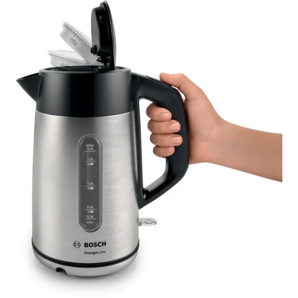 Bosch TWK4P440GB electric kettle 1.7 L 3000 W Black, Stainless steel