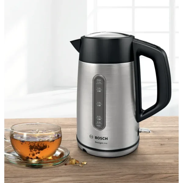 Bosch TWK4P440GB electric kettle 1.7 L 3000 W Black, Stainless steel