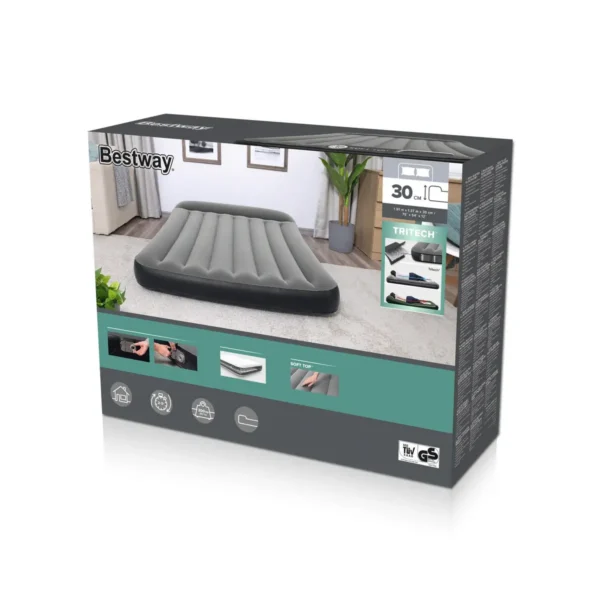 Bestway Tritech Air Mattress Full with Built-in AC Pump 1.91 m x 1.37 m x 30 cm