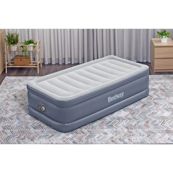 Bestway Tritech Air Mattress Twin with Built-in AC Pump and Antimicrobial Coating 1.91 m x 97 cm x 51 cm
