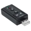 Manhattan USB-A Sound Adapter, USB-A to 3.5mm Mic-in and Audio-Out ports, 480 Mbps (USB 2.0), 7.1-Channel Virtual 3D Surround Sound, Internal Amplifier and Volume Controls, Hi-Speed USB, Three Year Warranty, Equivalent to ICUSBAUDIO7.