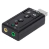 Manhattan USB-A Sound Adapter, USB-A to 3.5mm Mic-in and Audio-Out ports, 480 Mbps (USB 2.0), 7.1-Channel Virtual 3D Surround Sound, Internal Amplifier and Volume Controls, Hi-Speed USB, Three Year Warranty, Equivalent to ICUSBAUDIO7.