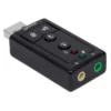 Manhattan USB-A Sound Adapter, USB-A to 3.5mm Mic-in and Audio-Out ports, 480 Mbps (USB 2.0), 7.1-Channel Virtual 3D Surround Sound, Internal Amplifier and Volume Controls, Hi-Speed USB, Three Year Warranty, Equivalent to ICUSBAUDIO7.