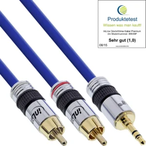 InLine Audio Cable Premium 2x RCA male / 3.5mm male gold plated 3m
