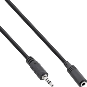 InLine Audio Adapter Cable 4 Pin 2.5mm male / 4 Pin 3.5mm female 5m