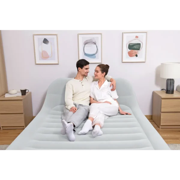 Bestway Tritech SleekFlow Headboard Air Mattress Queen with Built-in AC Pump and Antimicrobial Coating 2.26 m x 1.52 m x 84 cm