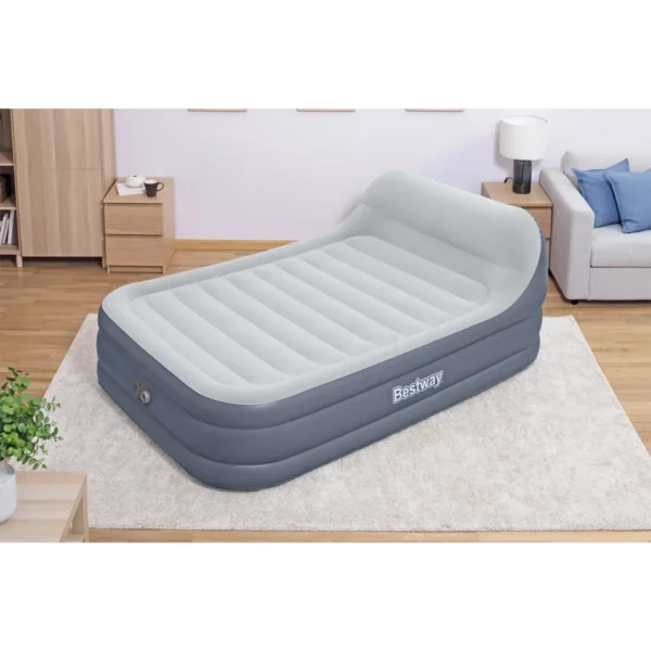 Bestway Tritech SleekFlow Headboard Air Mattress Queen with Built-in AC Pump and Antimicrobial Coating 2.26 m x 1.52 m x 84 cm