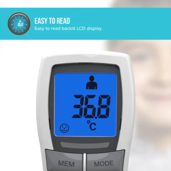 HoMedics TE-200-EU digital body thermometer Remote sensing thermometer White Forehead Buttons
