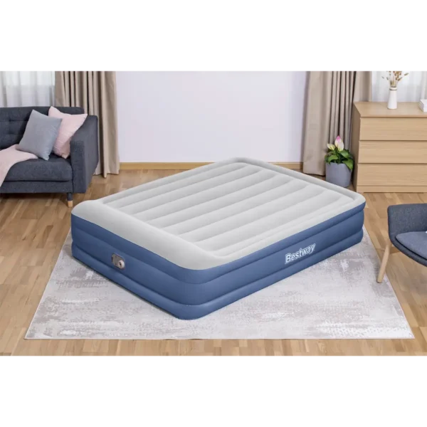 Bestway Tritech Air Mattress Queen with Built-in AC Pump and Antimicrobial Coating 2.03 m x 1.52 m x 46 cm