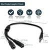 StarTech.com Headset adapter for headsets with separate headphone / microphone plugs – 3.5mm 4 position to 2x 3 position 3.5mm M/F