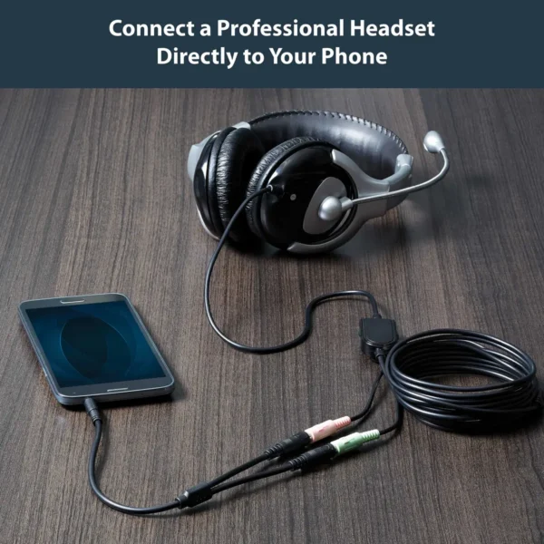 StarTech.com Headset adapter for headsets with separate headphone / microphone plugs – 3.5mm 4 position to 2x 3 position 3.5mm M/F