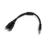 StarTech.com Headset adapter for headsets with separate headphone / microphone plugs – 3.5mm 4 position to 2x 3 position 3.5mm M/F
