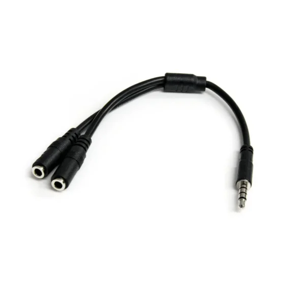 StarTech.com Headset adapter for headsets with separate headphone / microphone plugs – 3.5mm 4 position to 2x 3 position 3.5mm M/F