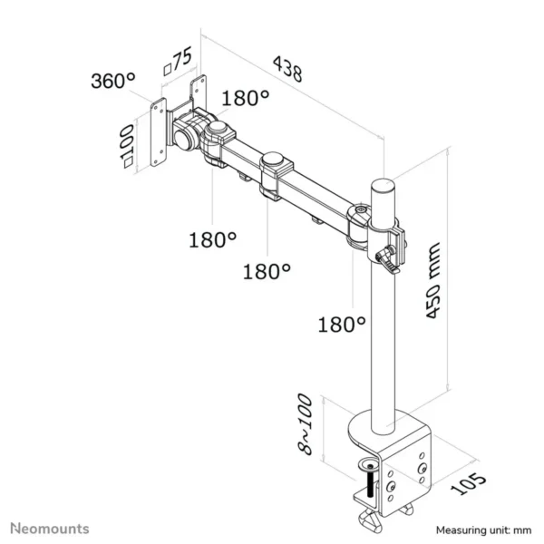 Neomounts FPMA-D960 Monitor arm 10-30″