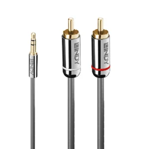 Lindy 0.5m 3.5mm to Phono Audio Cable, Cromo Line