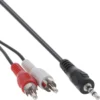 InLine Audio cable 2x RCA male / 3.5mm Stereo male 10m