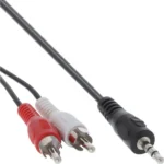 InLine Audio cable 2x RCA male / 3.5mm Stereo male 10m
